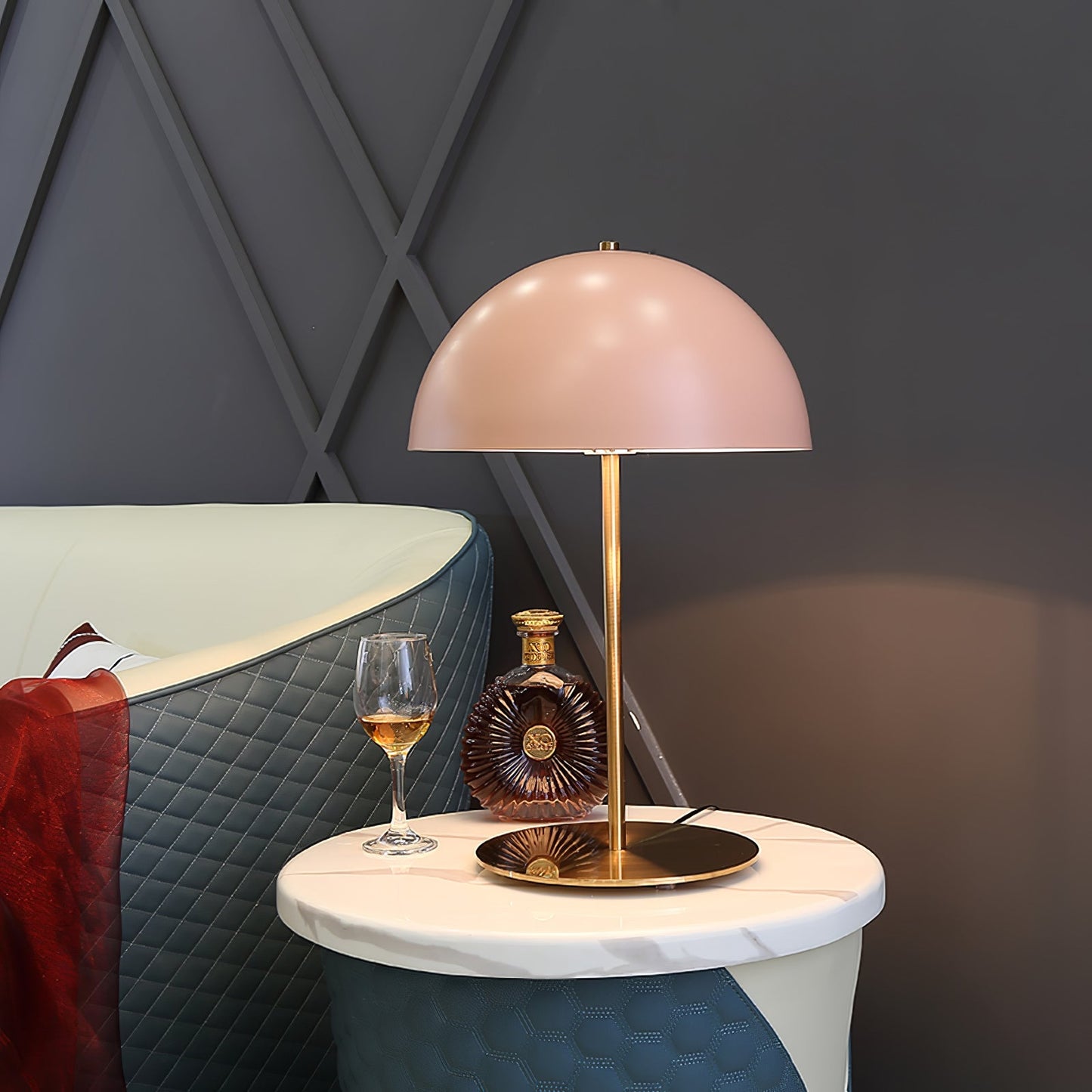 Hanna Table Lamp | Modern Dome Design | Pink Acrylic Shade