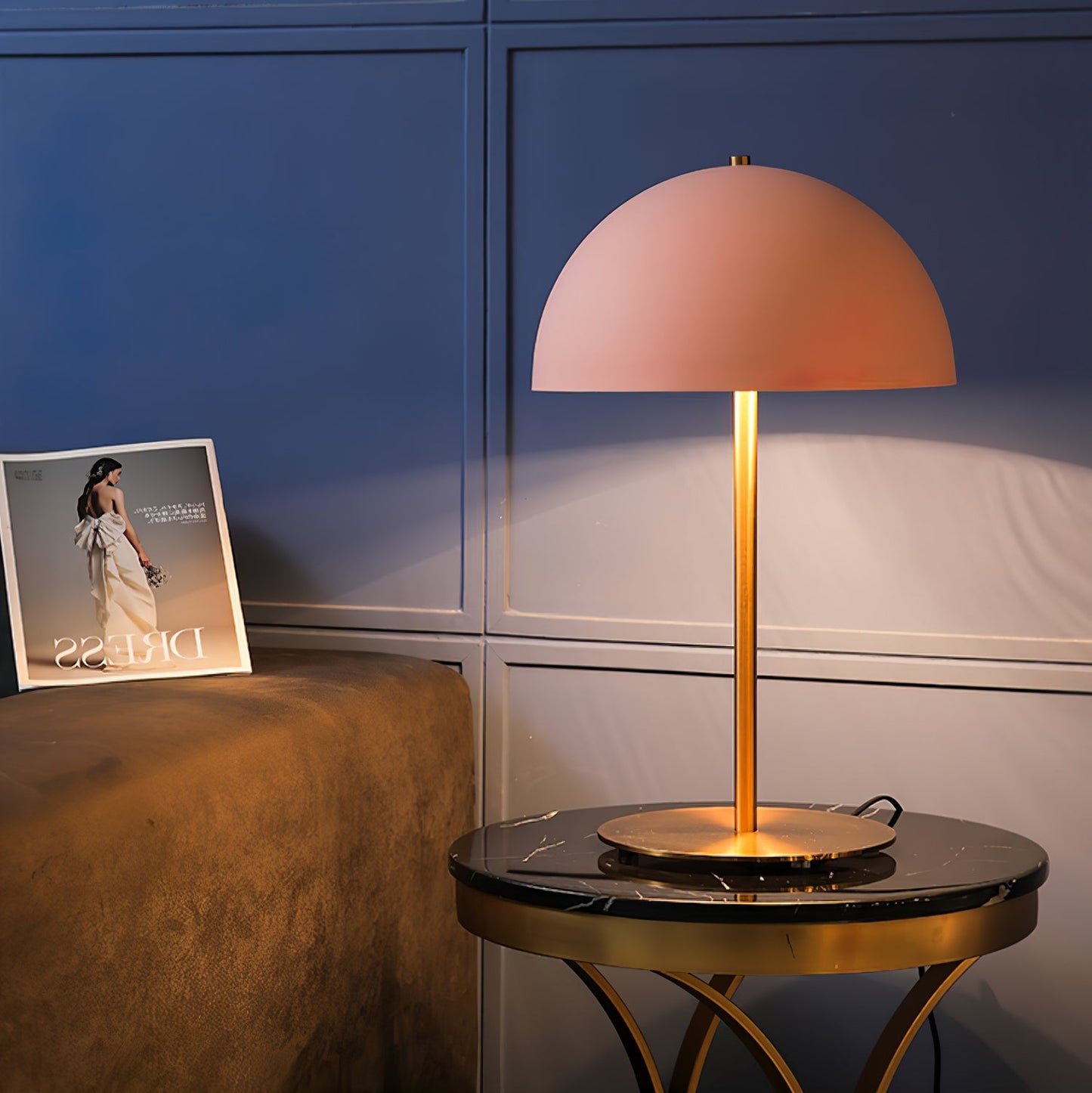 Hanna Table Lamp | Modern Dome Design | Pink Acrylic Shade