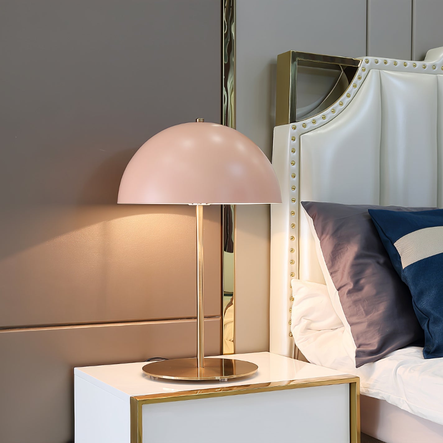 Hanna Table Lamp | Modern Dome Design | Pink Acrylic Shade