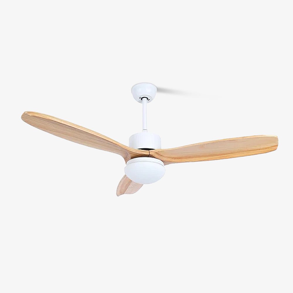 Harborough 3 Ceiling Fan Light | LED Integrated | White & Wooden