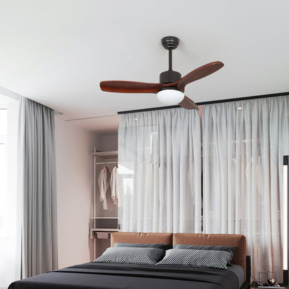 Harborough 3 Ceiling Fan Light | LED Integrated | White & Wooden