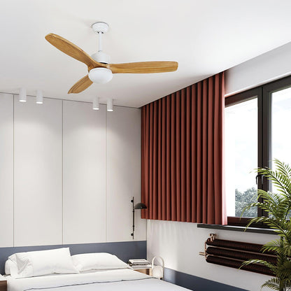 Harborough 3 Ceiling Fan Light | LED Integrated | White & Wooden