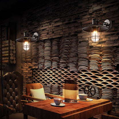 Harbour Industrial Wall Light | Metal & Glass | Black