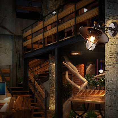 Harbour Industrial Wall Light | Metal & Glass | Black