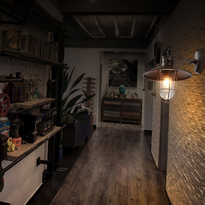 Harbour Industrial Wall Light | Metal & Glass | Black