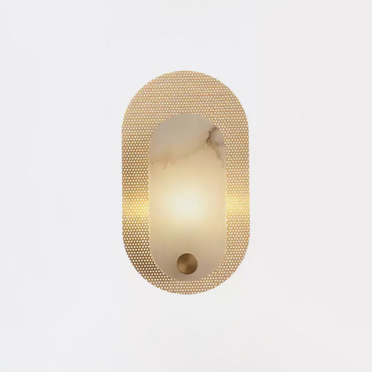Harlan Wall Light | Alabaster & Brass | White Shade
