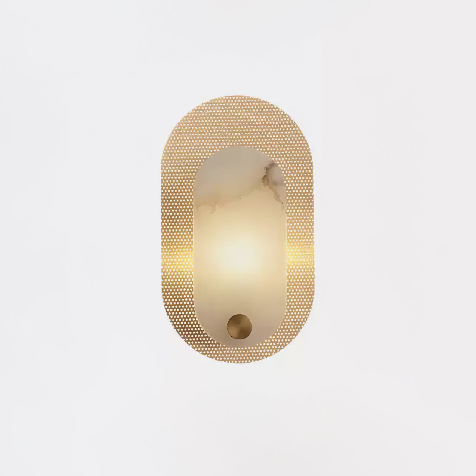 Harlan Wall Light | Alabaster & Brass | White Shade