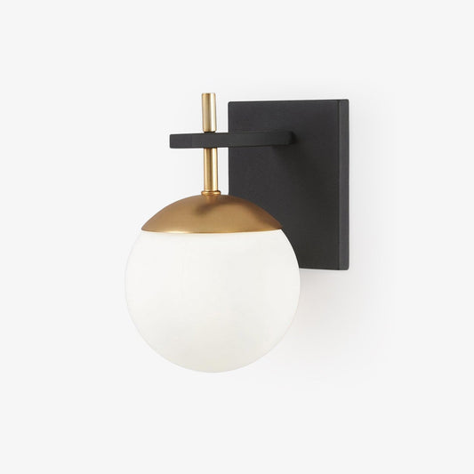 Harmony Globe Sconce | Metal, Iron, Glass | Black and Gold