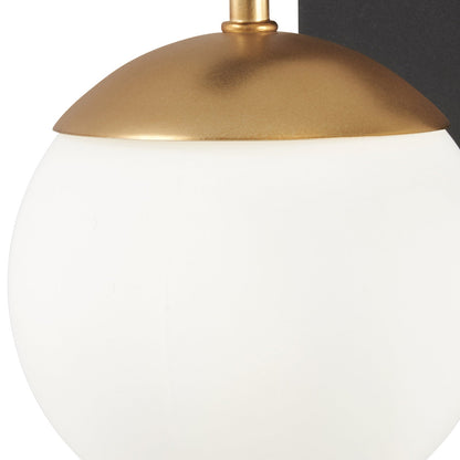 Harmony Globe Sconce | Metal, Iron, Glass | Black and Gold