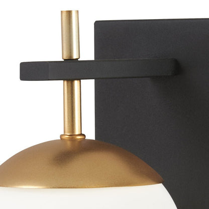Harmony Globe Sconce | Metal, Iron, Glass | Black and Gold