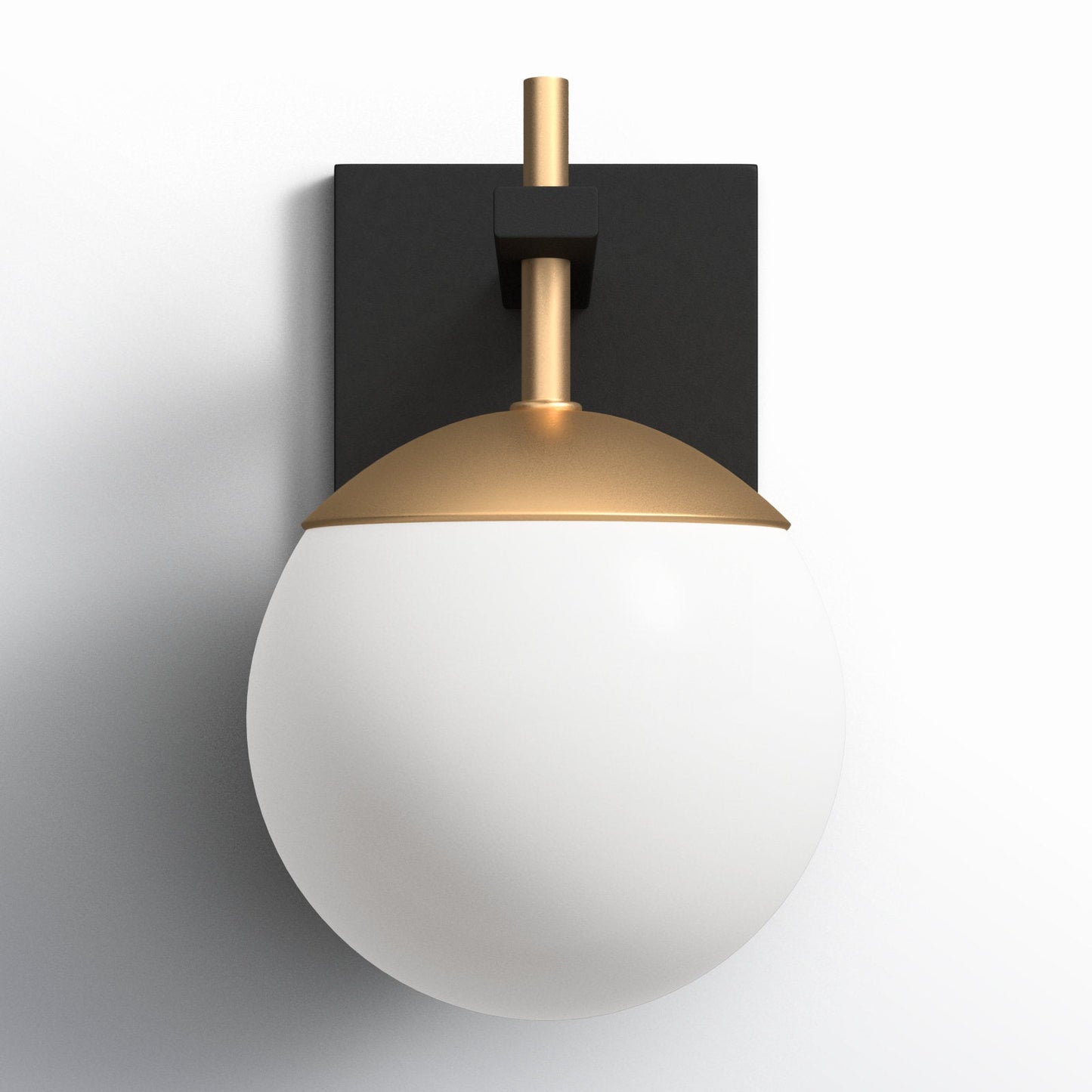 Harmony Globe Sconce | Metal, Iron, Glass | Black and Gold