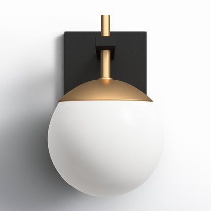 Harmony Globe Sconce | Metal, Iron, Glass | Black and Gold