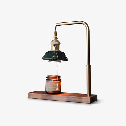 Harnik Retro Table Lamp | Wooden, Iron & Leather | Gold, Brown, Walnut Finishes