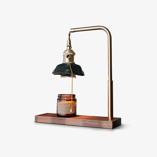 Harnik Retro Table Lamp | Wooden, Iron & Leather | Gold, Brown, Walnut Finishes