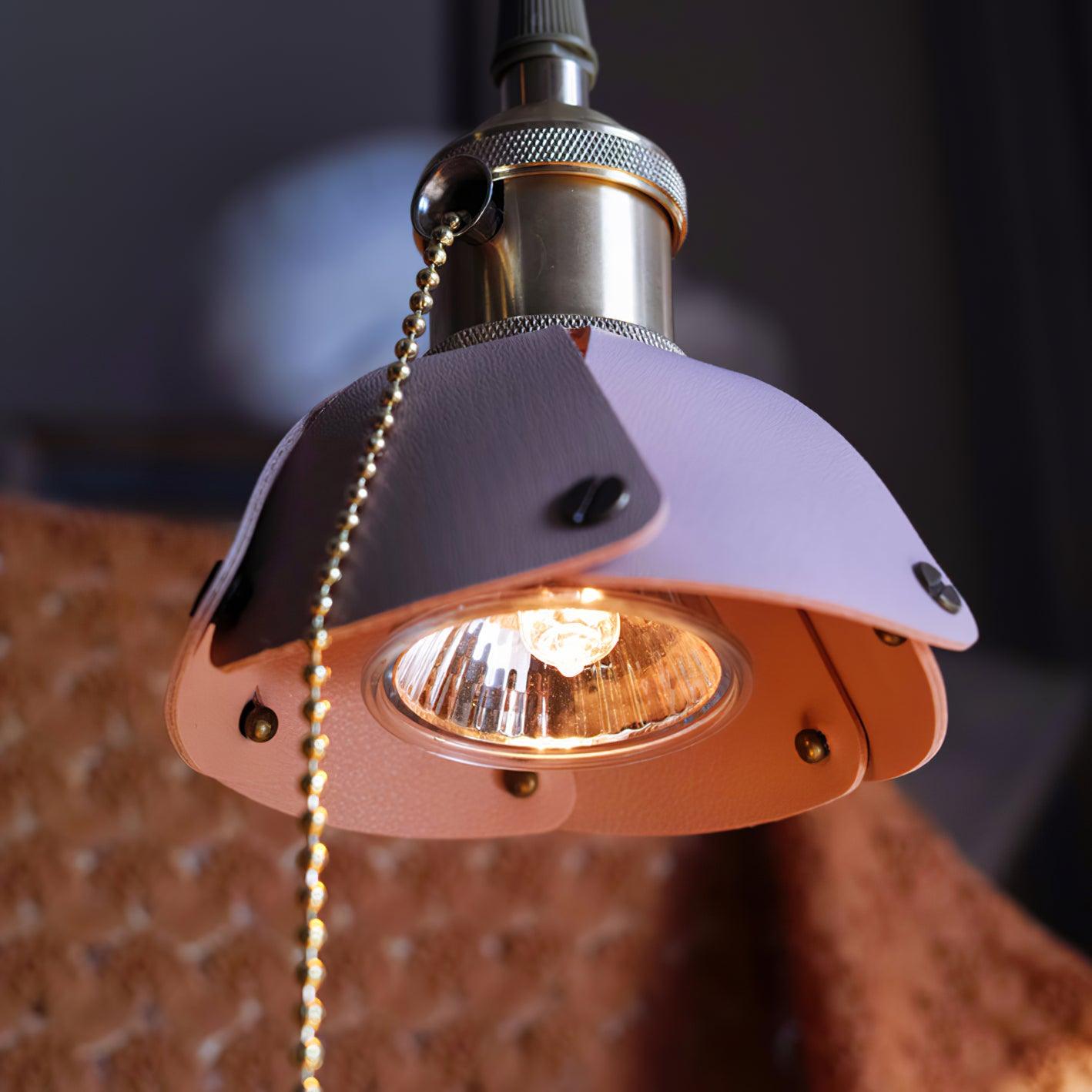 Harnik Retro Table Lamp | Wooden, Iron & Leather | Gold, Brown, Walnut Finishes