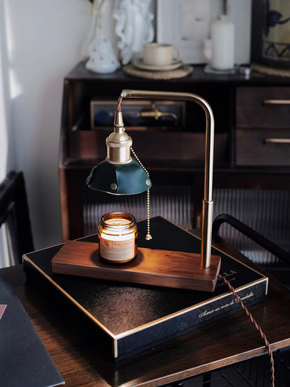 Harnik Retro Table Lamp | Wooden, Iron & Leather | Gold, Brown, Walnut Finishes