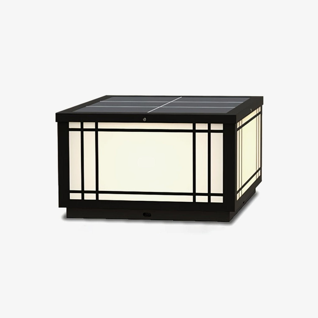 Harrison Solar Cube Outdoor Lamp | Solar Powered LED Lantern | Black
