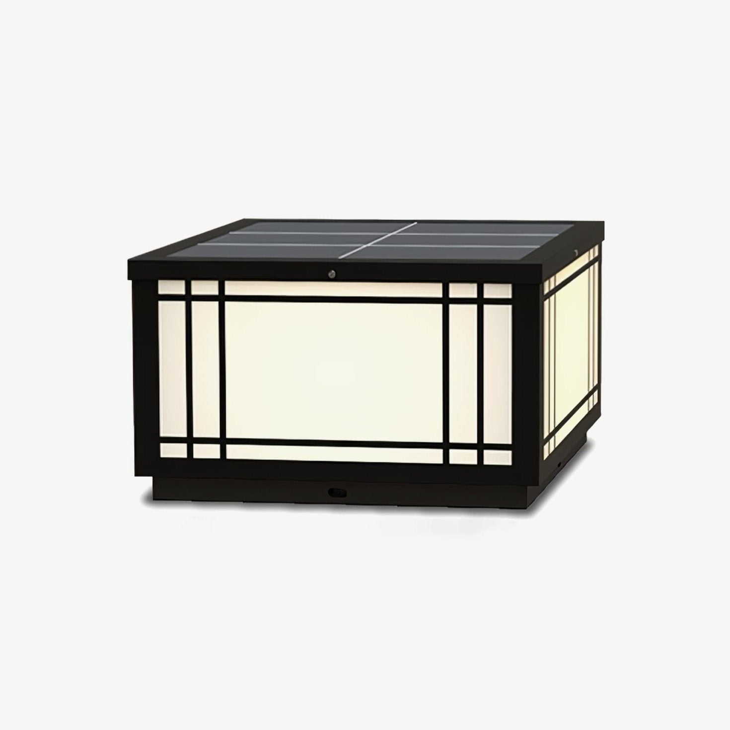 Harrison Solar Cube Outdoor Lamp | Solar Powered LED Lantern | Black