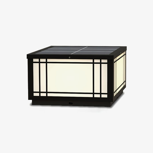 Harrison Solar Cube Outdoor Lamp | Solar Powered LED Lantern | Black