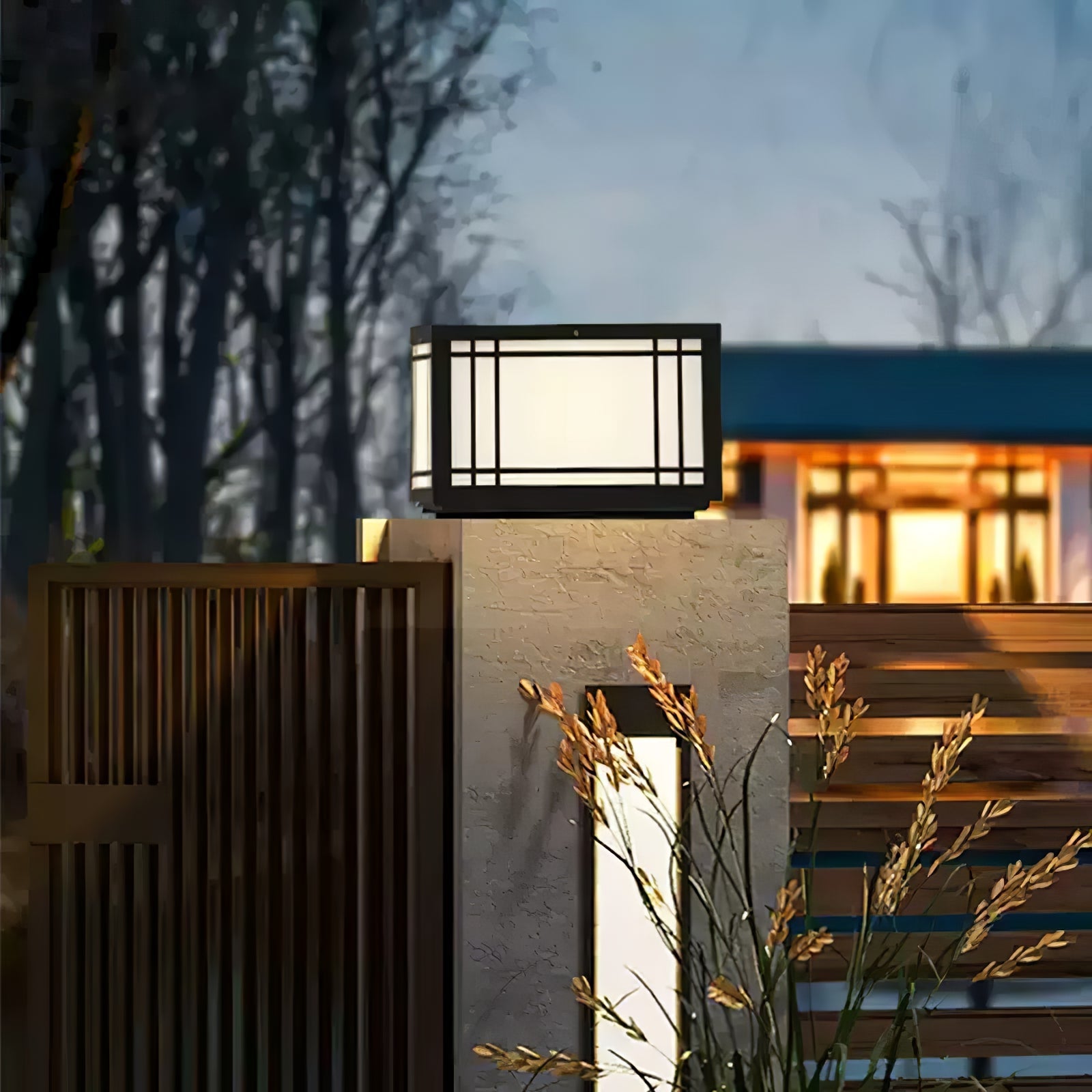 Harrison Solar Cube Outdoor Lamp | Solar Powered LED Lantern | Black