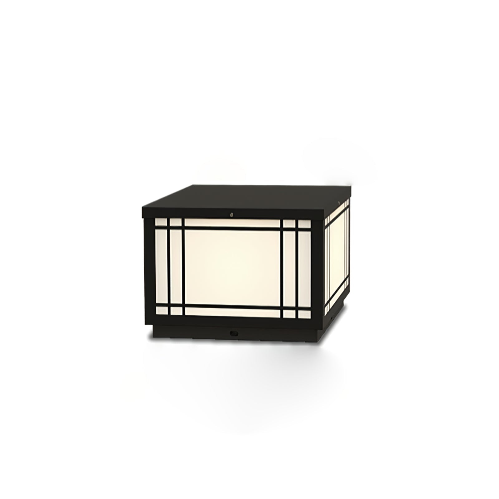 Harrison Solar Cube Outdoor Lamp | Solar Powered LED Lantern | Black
