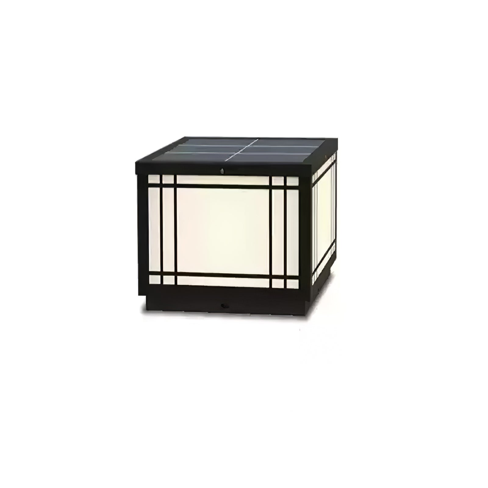 Harrison Solar Cube Outdoor Lamp | Solar Powered LED Lantern | Black