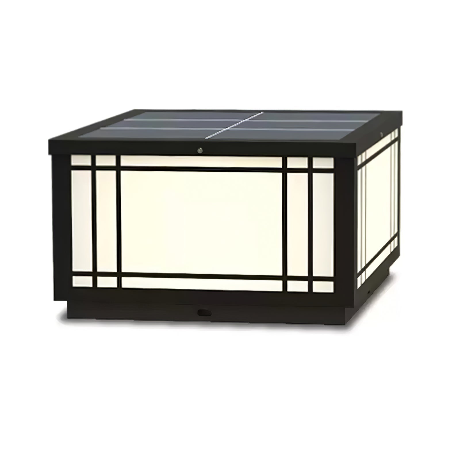 Harrison Solar Cube Outdoor Lamp | Solar Powered LED Lantern | Black