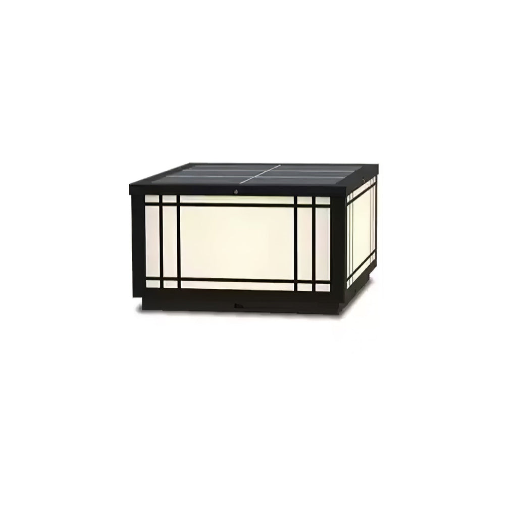 Harrison Solar Cube Outdoor Lamp | Solar Powered LED Lantern | Black