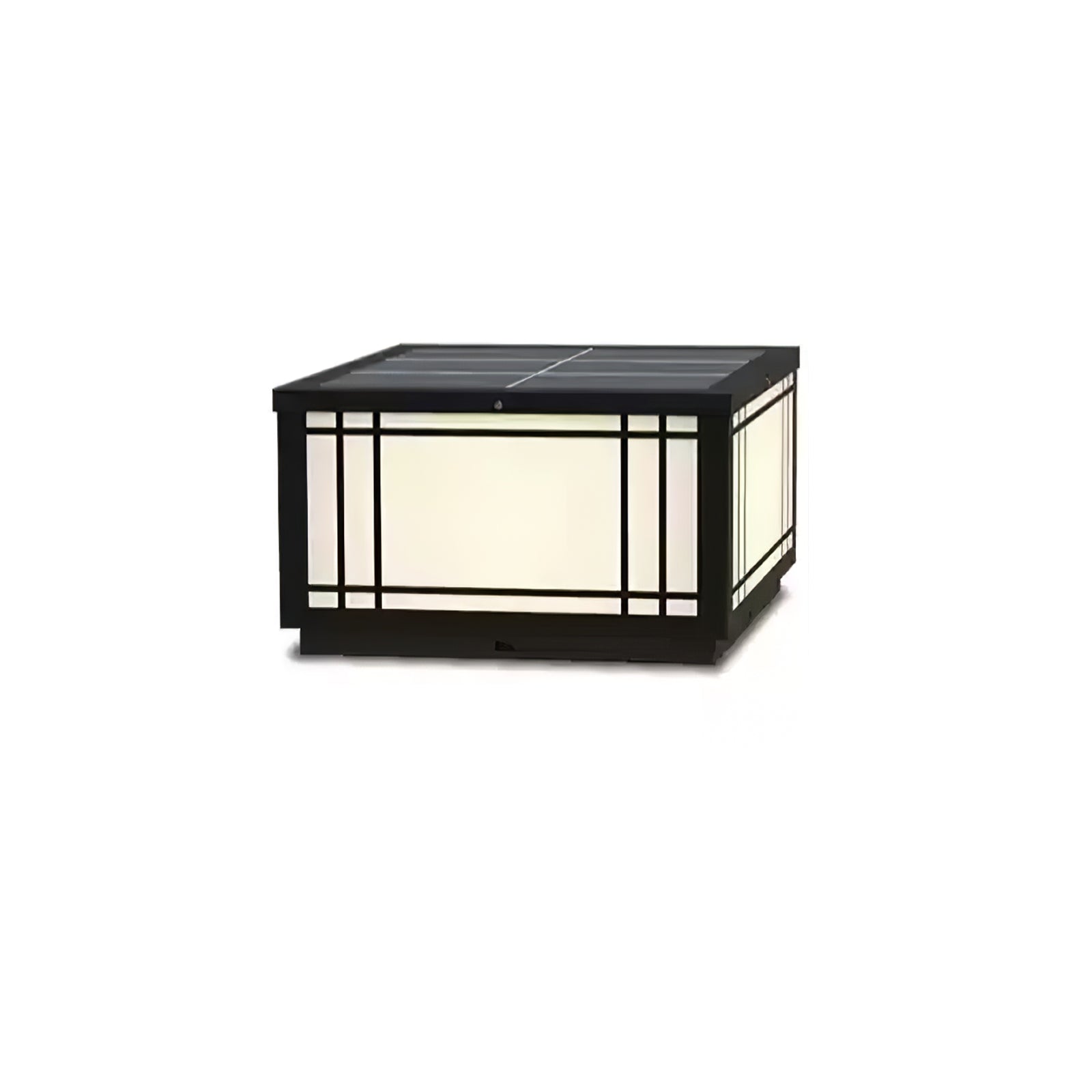 Harrison Solar Cube Outdoor Lamp | Solar Powered LED Lantern | Black