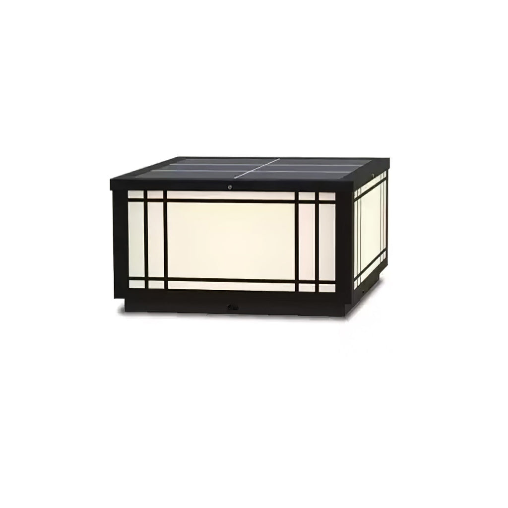 Harrison Solar Cube Outdoor Lamp | Solar Powered LED Lantern | Black