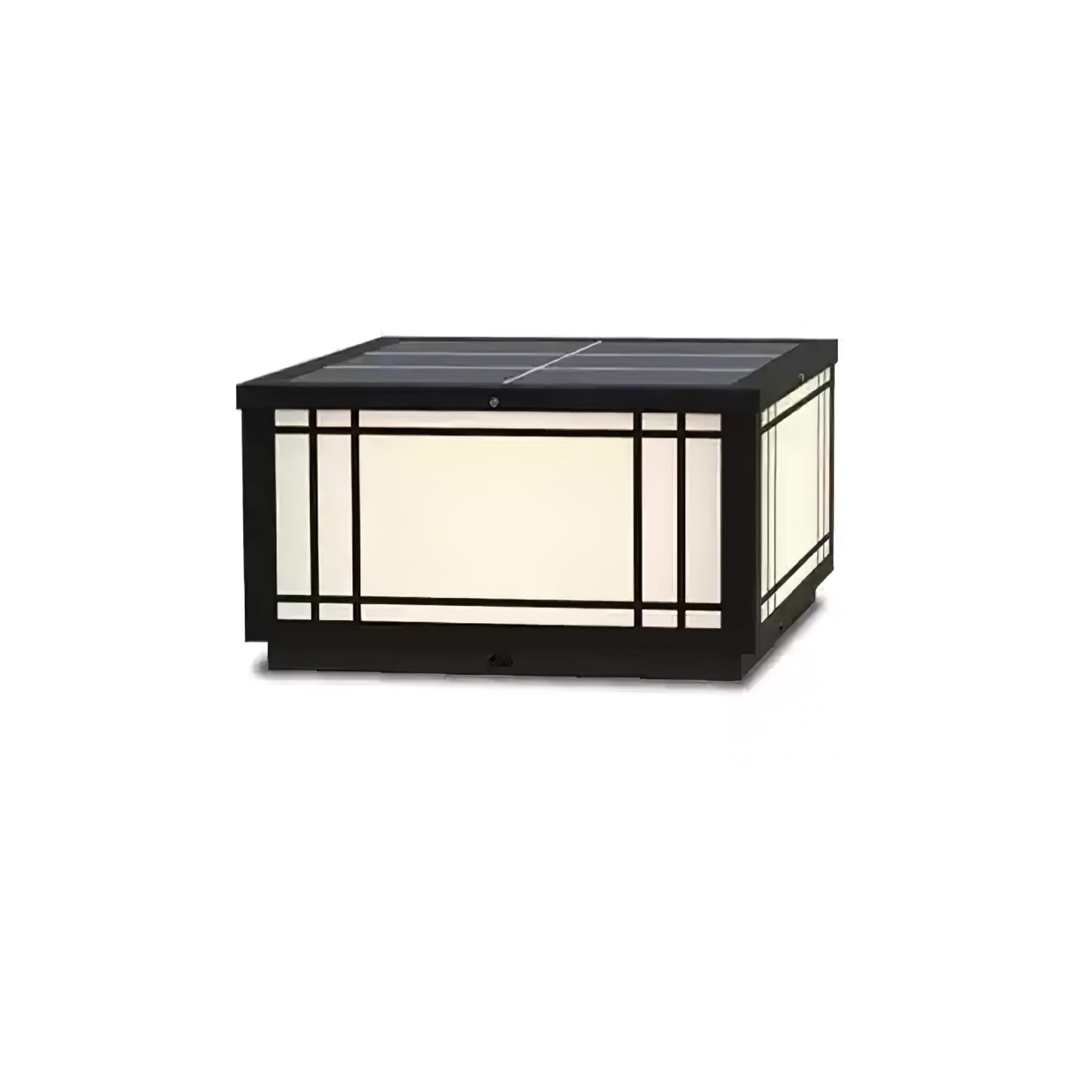 Harrison Solar Cube Outdoor Lamp | Solar Powered LED Lantern | Black