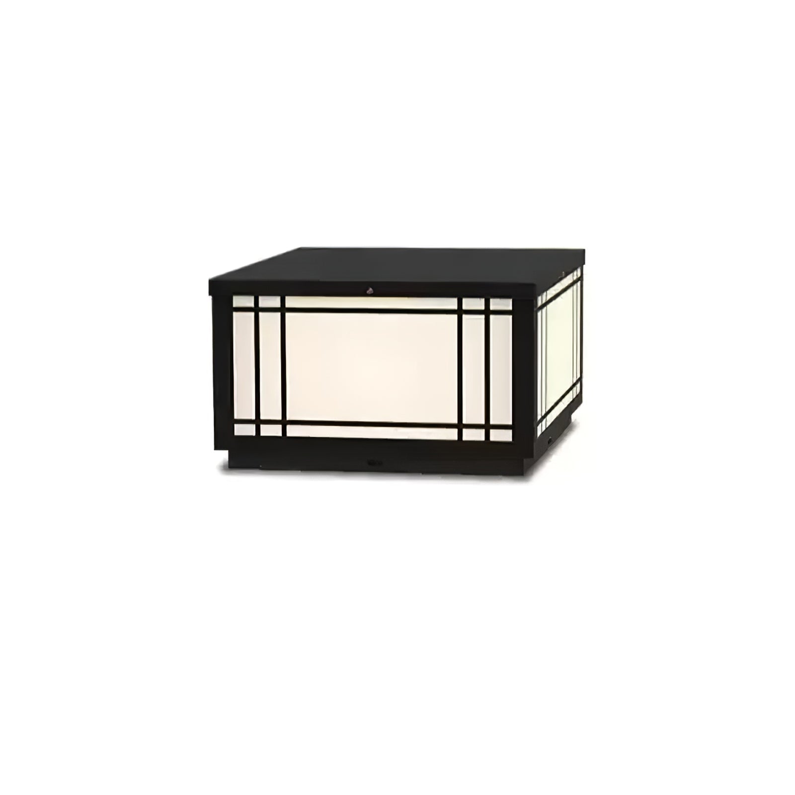 Harrison Solar Cube Outdoor Lamp | Solar Powered LED Lantern | Black