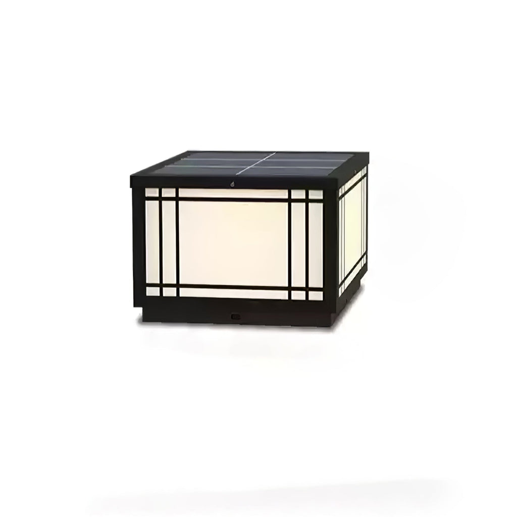 Harrison Solar Cube Outdoor Lamp | Solar Powered LED Lantern | Black