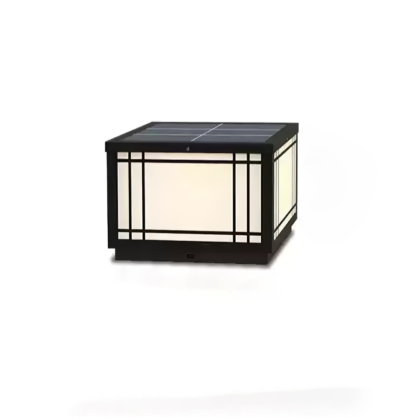 Harrison Solar Cube Outdoor Lamp | Solar Powered LED Lantern | Black