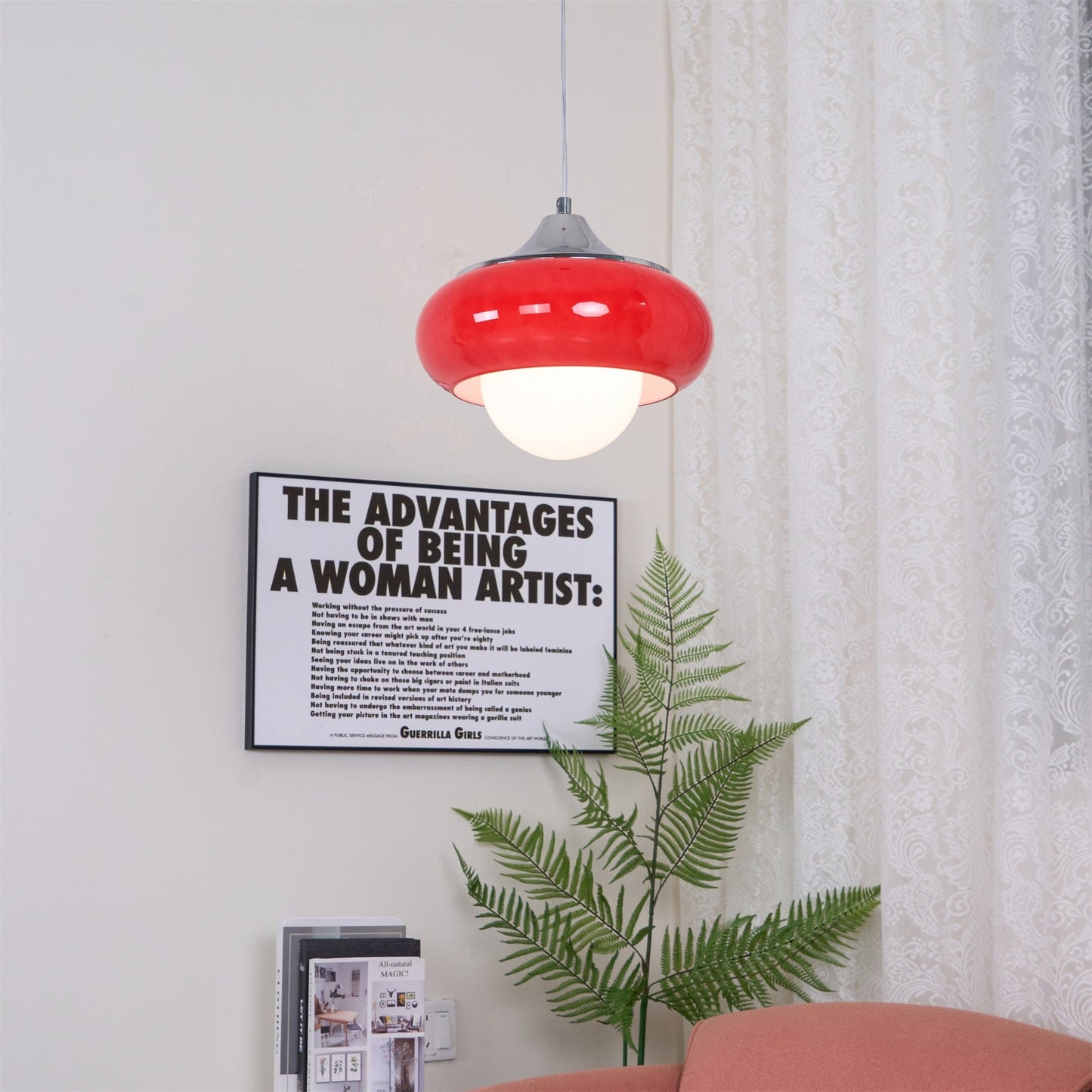 Harvey Pendant Lamp | Chrome Metal & Plexiglass | Vintage Design