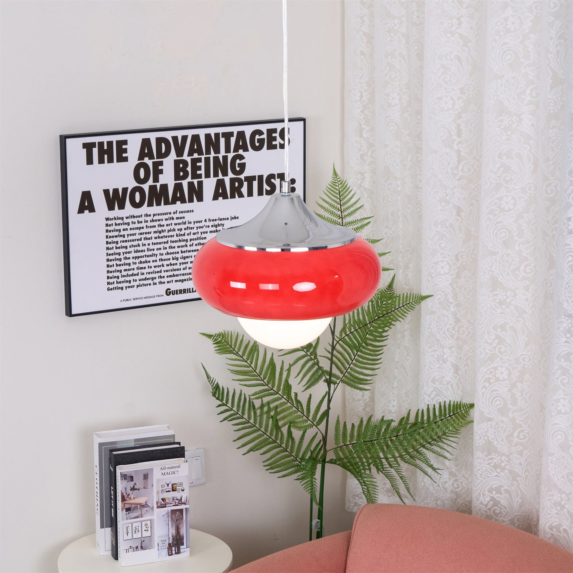 Harvey Pendant Lamp | Chrome Metal & Plexiglass | Vintage Design