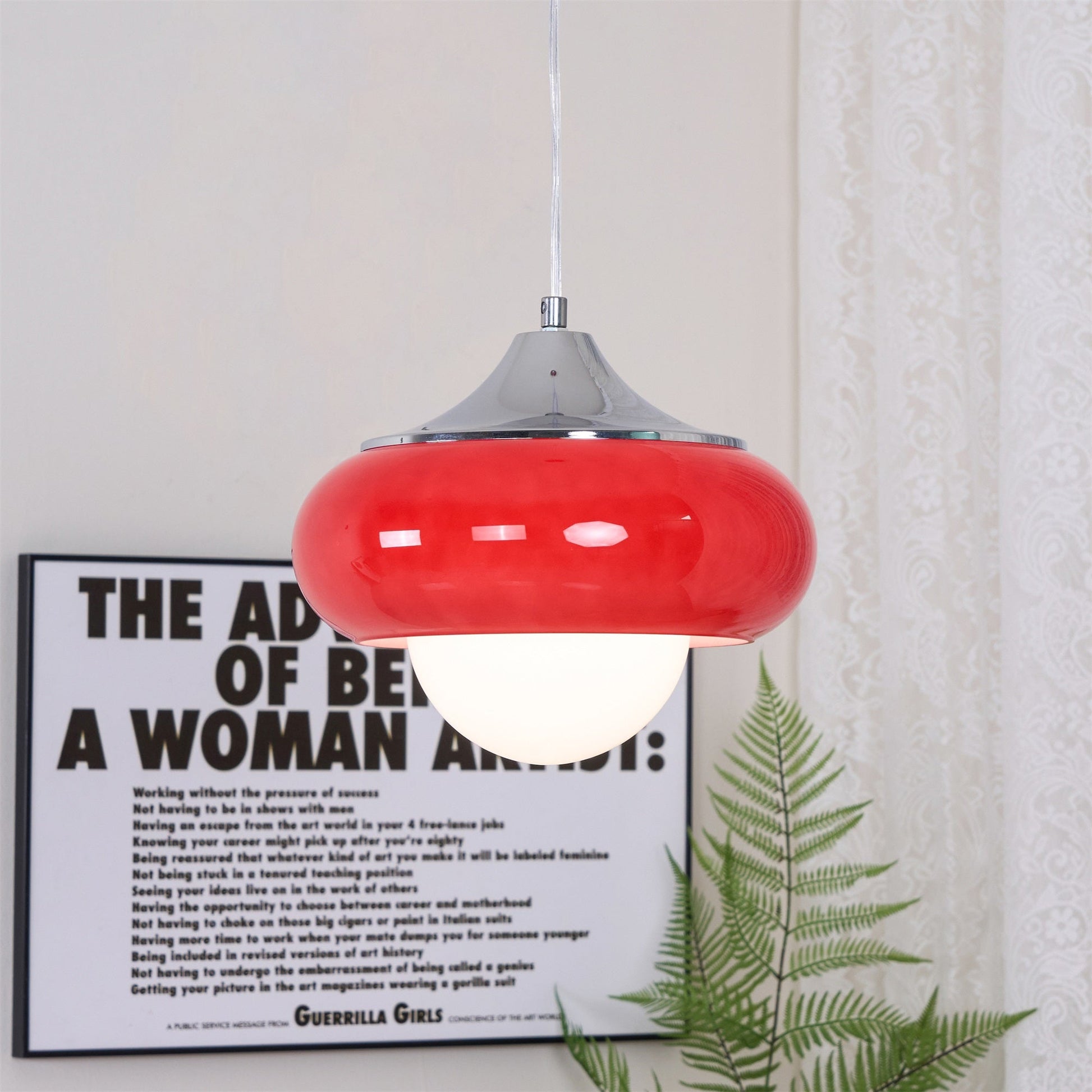 Harvey Pendant Lamp | Chrome Metal & Plexiglass | Vintage Design