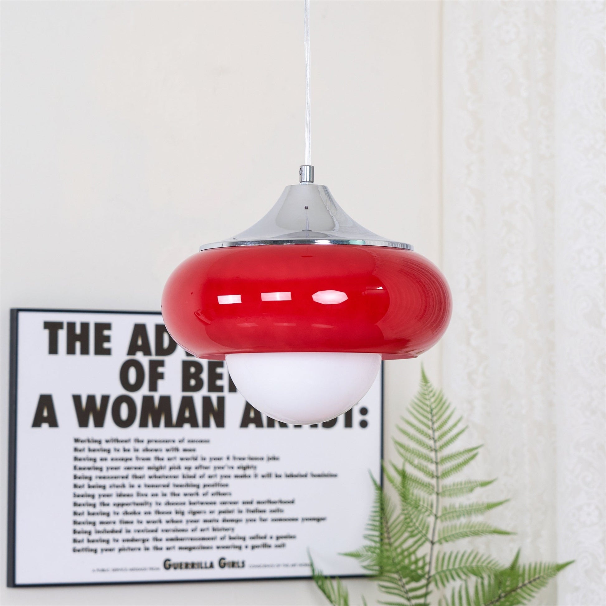 Harvey Pendant Lamp | Chrome Metal & Plexiglass | Vintage Design
