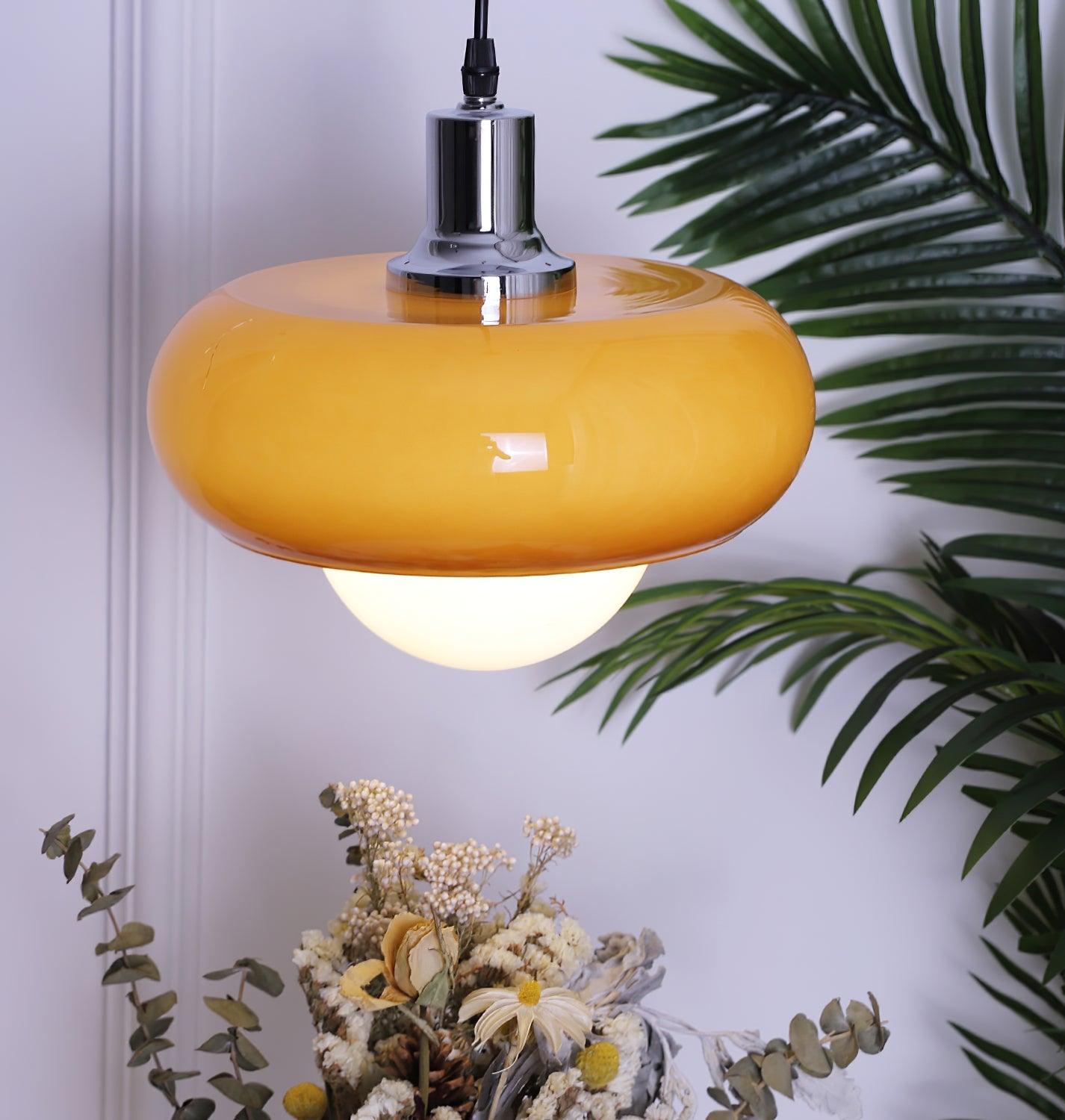 Harvey Pendant Lamp | Chrome Metal & Plexiglass | Vintage Design