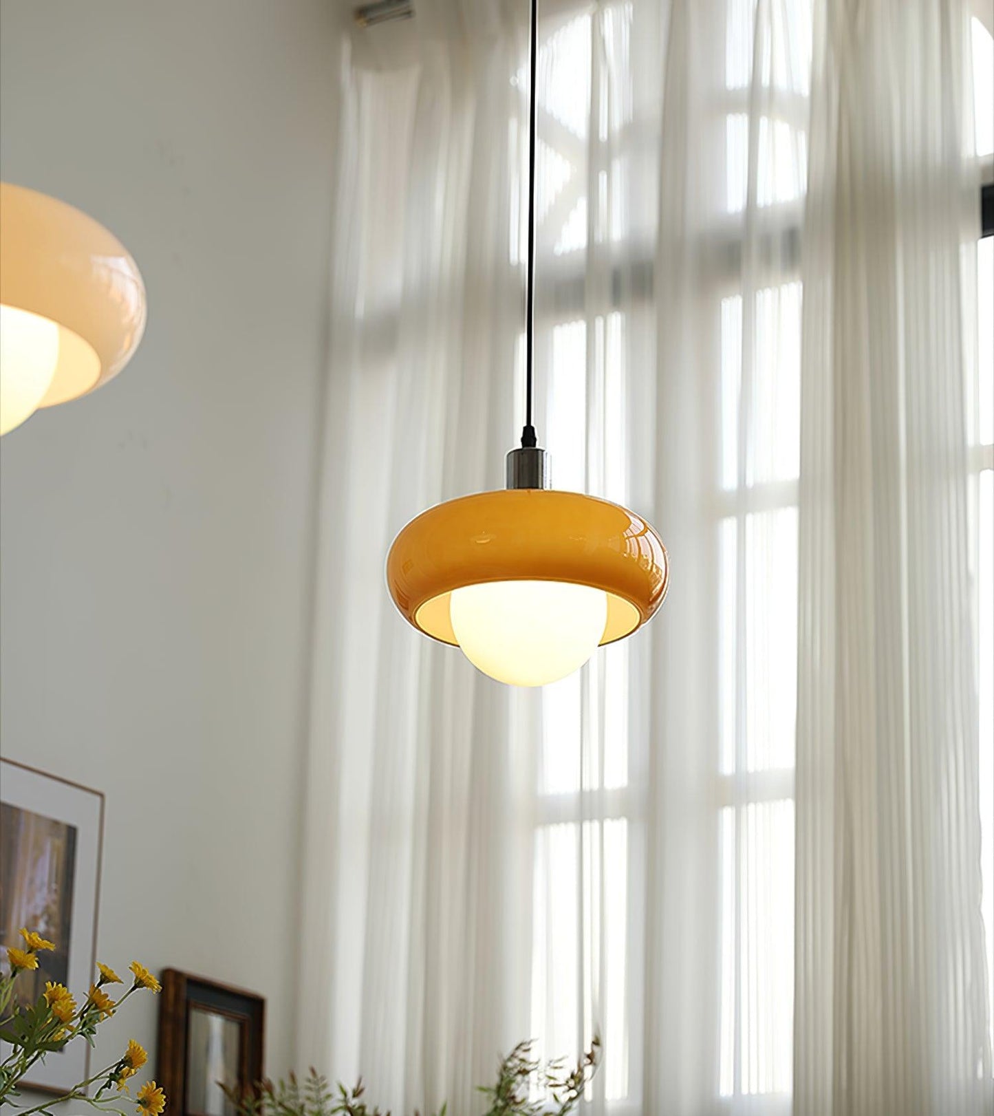 Harvey Pendant Lamp | Chrome Metal & Plexiglass | Vintage Design