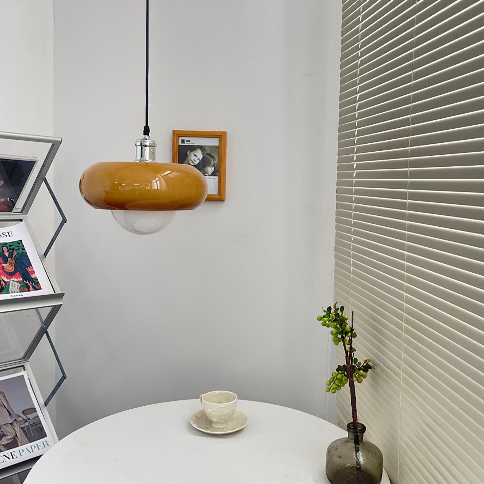 Harvey Pendant Lamp | Chrome Metal & Plexiglass | Vintage Design