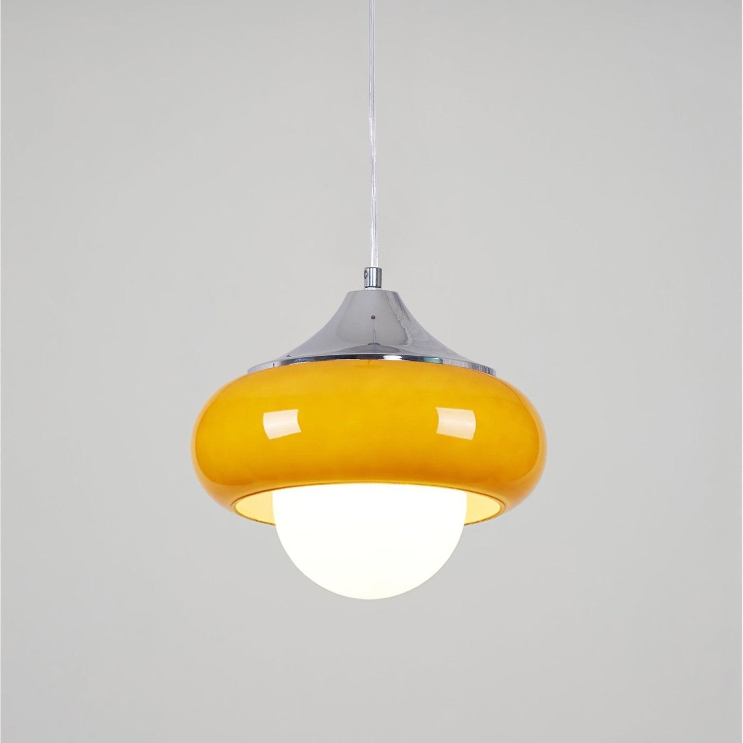 Harvey Pendant Lamp | Chrome Metal & Plexiglass | Vintage Design