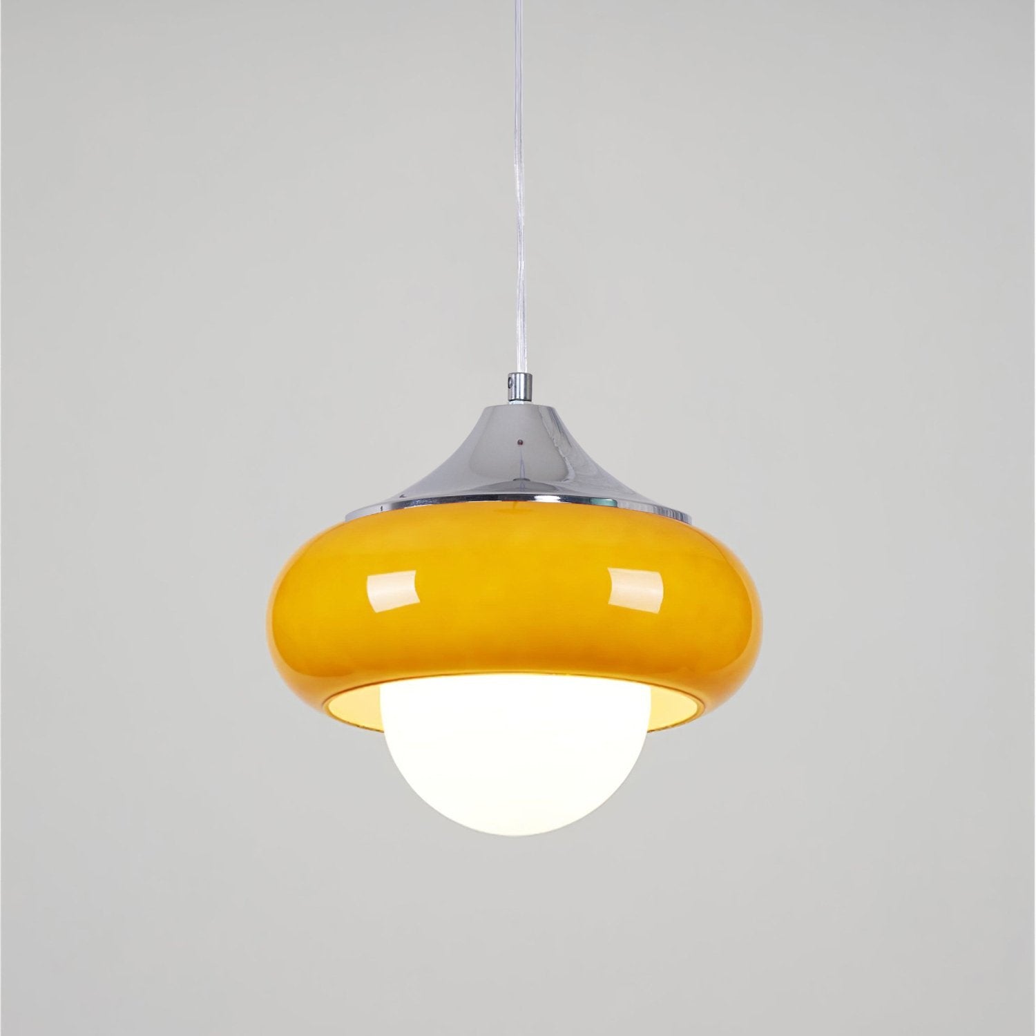 Harvey Pendant Lamp | Chrome Metal & Plexiglass | Vintage Design