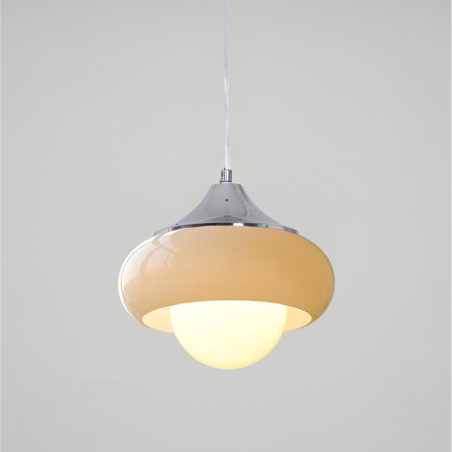 Harvey Pendant Lamp | Chrome Metal & Plexiglass | Vintage Design