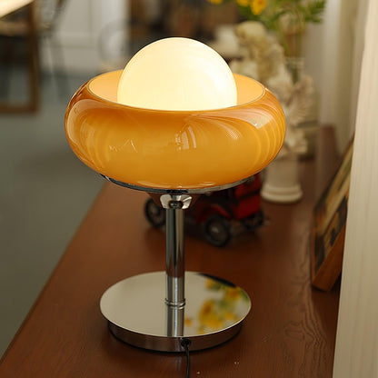 Table Lamp | Chrome Metal & Glass | Vintage Design