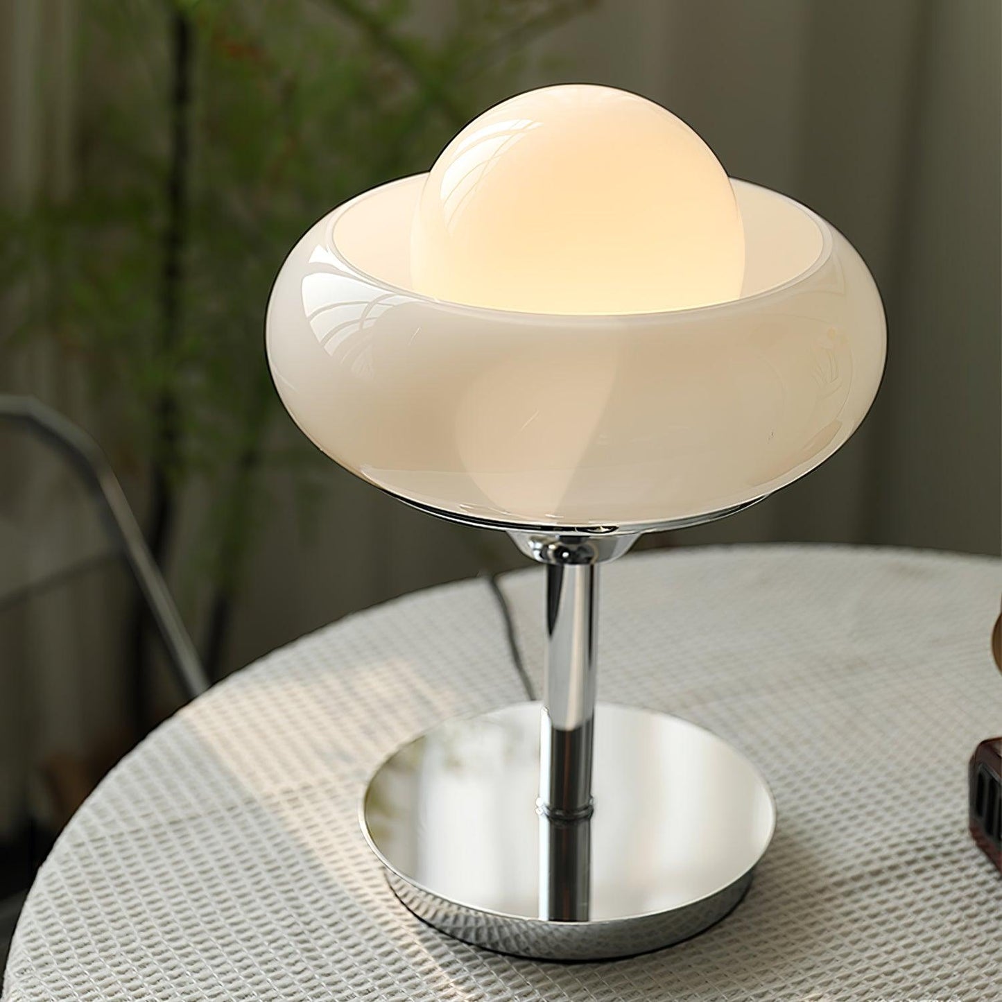 Table Lamp | Chrome Metal & Glass | Vintage Design