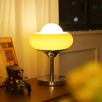 Table Lamp | Chrome Metal & Glass | Vintage Design