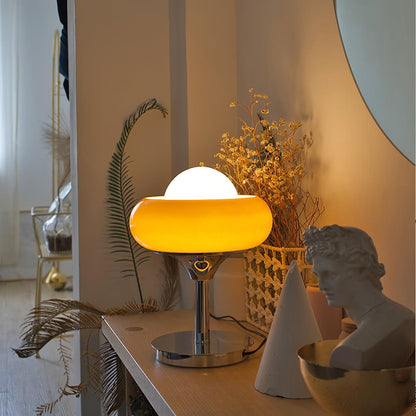 Table Lamp | Chrome Metal & Glass | Vintage Design