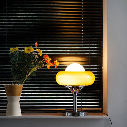 Table Lamp | Chrome Metal & Glass | Vintage Design