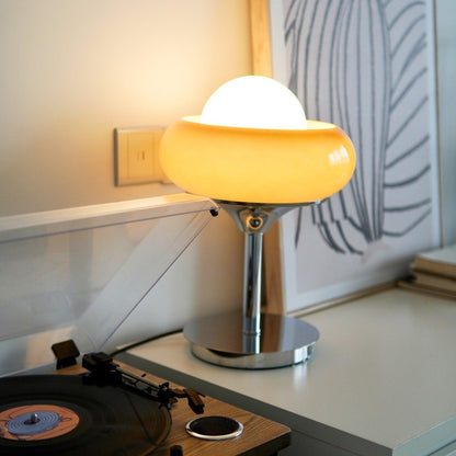 Table Lamp | Chrome Metal & Glass | Vintage Design